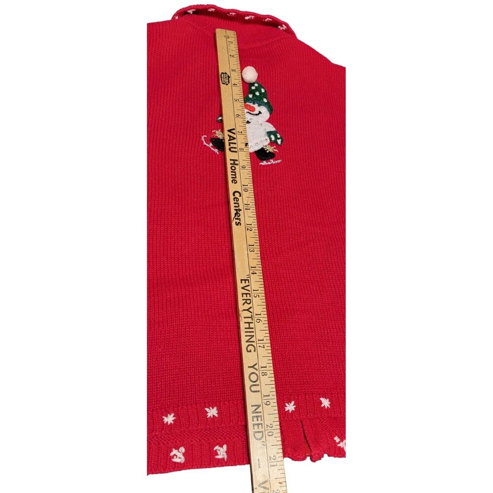 Tiara Christmas Cardigan Zippered Beaded Sweater Holiday Snowmen Size 18.5 - Picture 14 of 16
